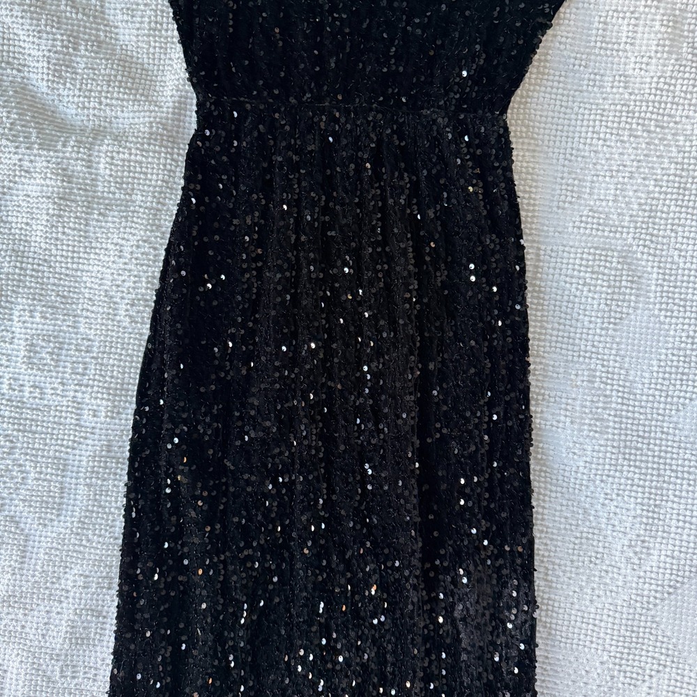 Baltic Born Dress Monroe Sequen Maxi Gown Black Womens Size Medium - Picture 9 of 15
